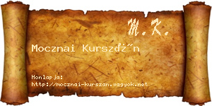 Mocznai Kurszán névjegykártya